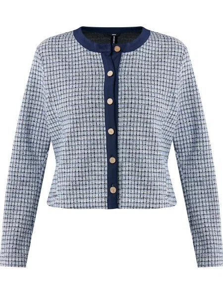 MEXX Geacă tricotată albastru închis / negru alb