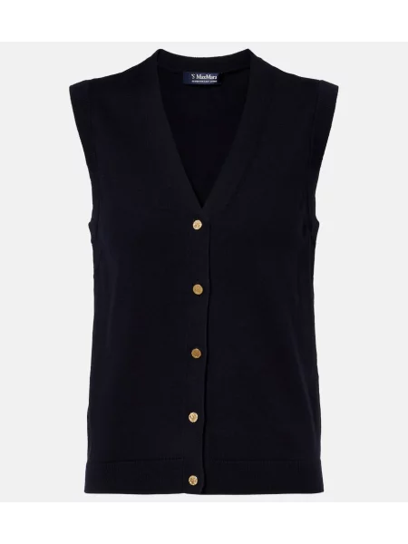 Vestă 's Max Mara de mătase albastru