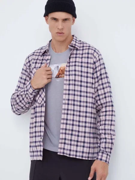 Риза Salewa Fanes мъжка със стандартна кройка с класическа яка розово