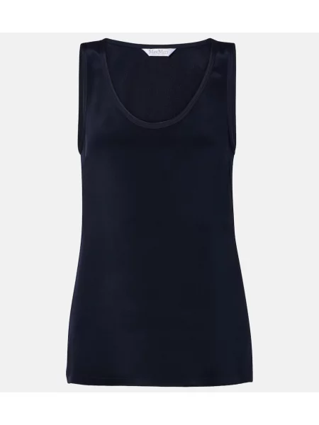 Top Max Mara de mătase albastru