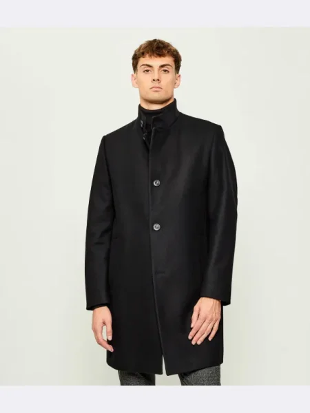 HUGO Palton de lână negru