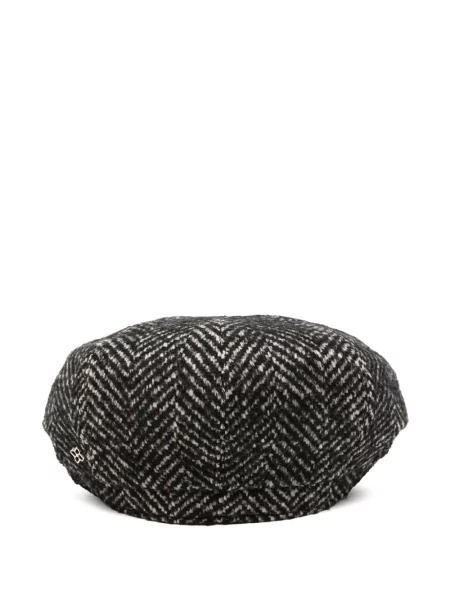 Căciulă Tagliatore fără toc cu model herringbone negru