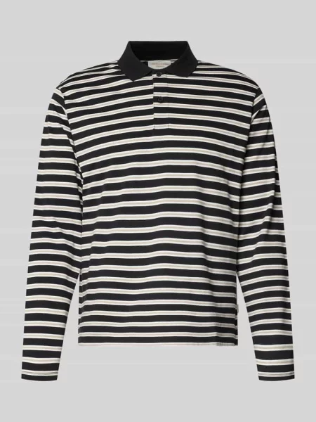 Koszulka polo o kroju regular fit z wzorem w paski model CASSIS' Jack & Jones czarna