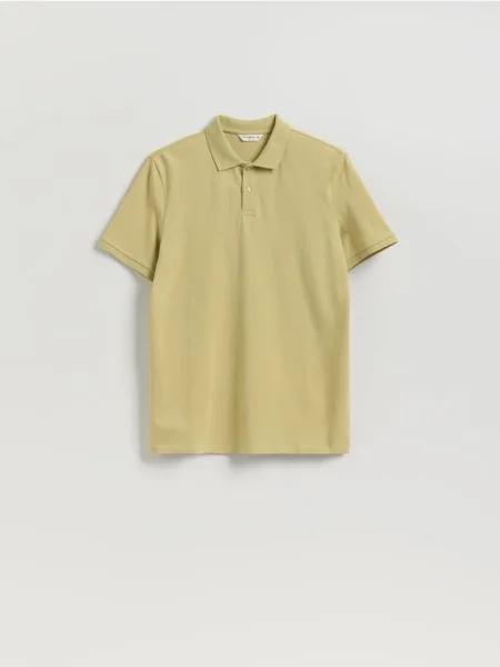 Reserved Tricou polo regular fit galben-muștar galben