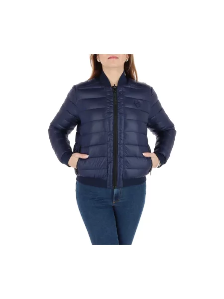 Kurtka bomber Love Moschino pikowany niebieski