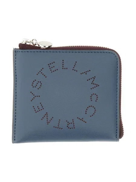 Portfel Stella Mccartney z logo niebieski