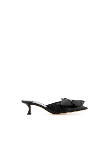 Klapki mules Jimmy Choo skórzane czarne