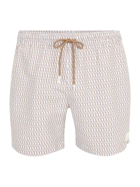BOSS Kratke kopalne hlače Vibe bež / črna bela