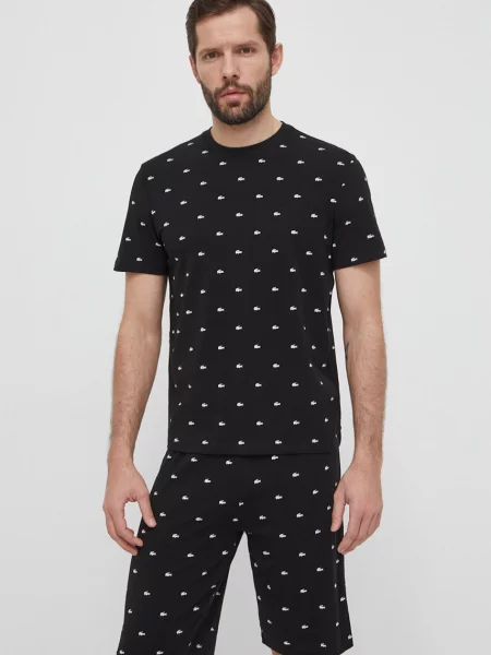 Lacoste piżama wzorzysta czarny