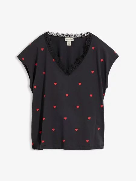 T-shirt z czystej bawełny czarna