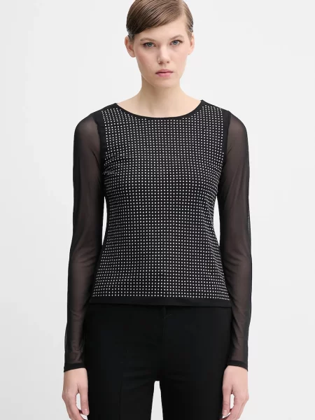 Majica z dolgimi rokavi Dkny črna