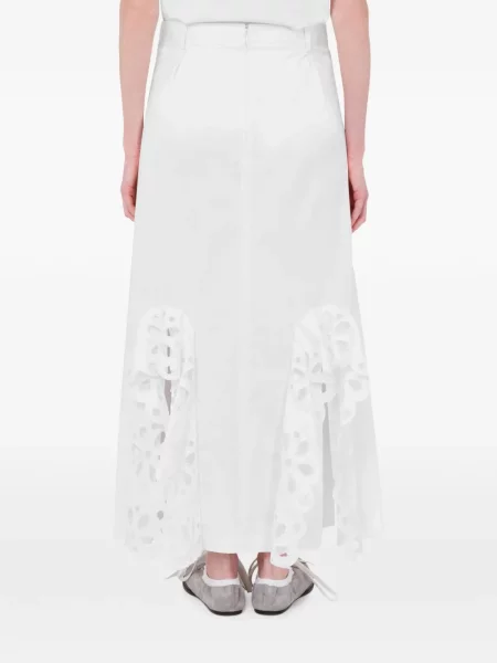 Fusta maxi Moschino cu broderie alb