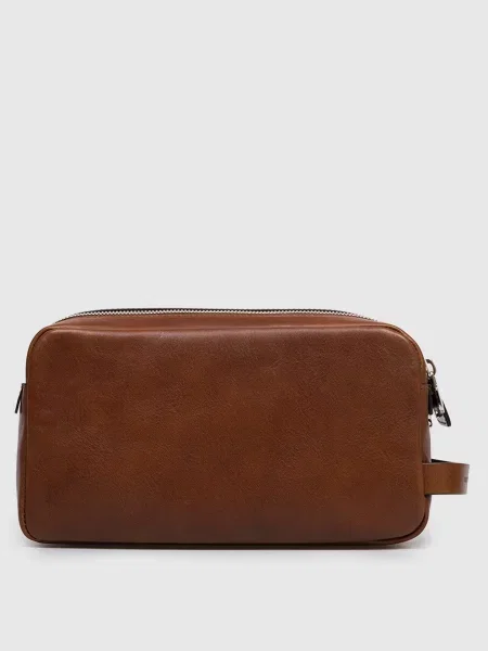 Кожаная косметичка Brunello Cucinelli коричневая