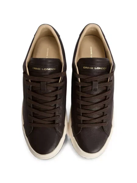 Sneakerși Crime London din piele maro