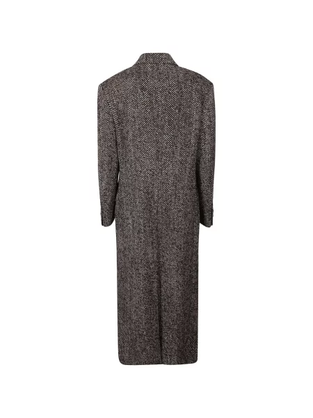 Palton Tagliatore cu model herringbone cu două rânduri de nasturi maro
