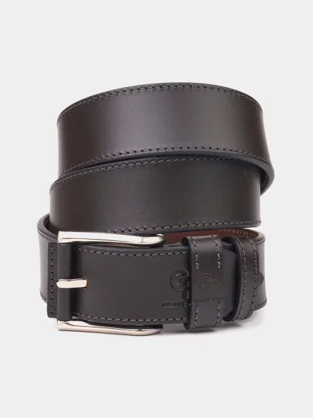 Кожаный ремень Grande Pelle с ремешками коричневый