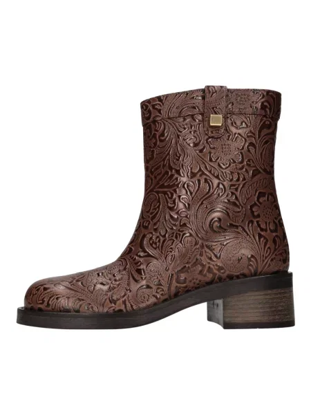 Buty do kostki Maison Skorpios skórzane brązowe