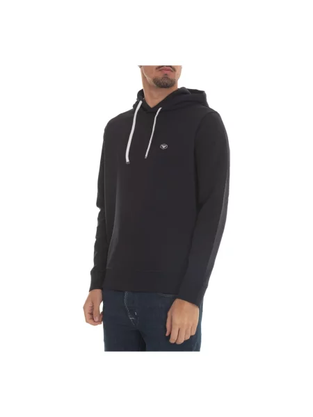 Bluza z kapturem Emporio Armani z kapturem niebieska