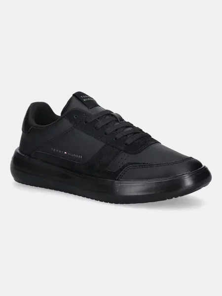 Kožne tenisice Tommy Hilfiger MODERN LIGHTCUP LTH WL crna