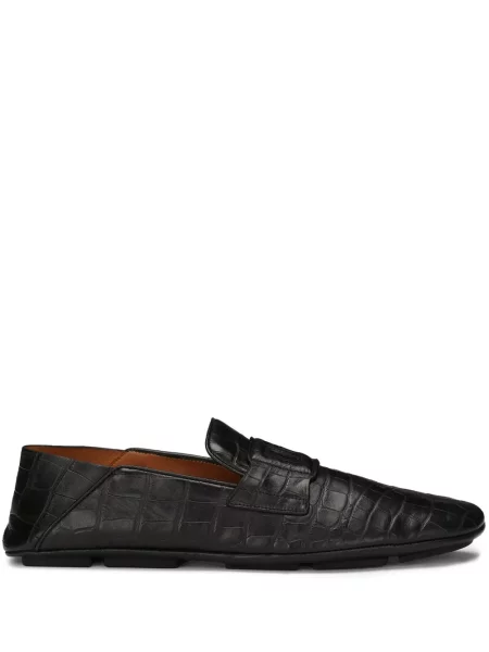 Pantofi loafer Dolce & Gabbana din piele cu autograf negru