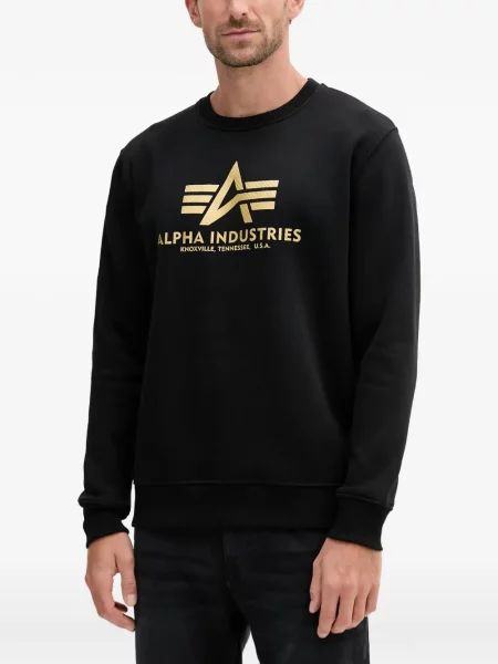 Hanorac Alpha Industries cu imagine negru