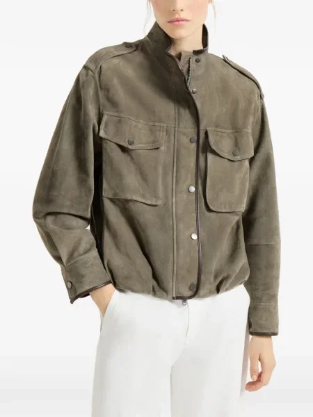 Geanta de piele Brunello Cucinelli verde