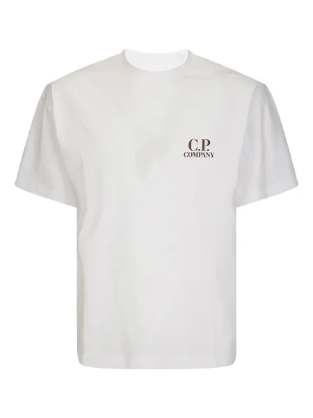 Tricou C.p. Company cu imagine scurt alb