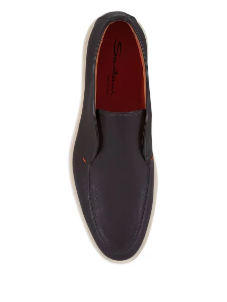 Botine Santoni din piele slip-on maro