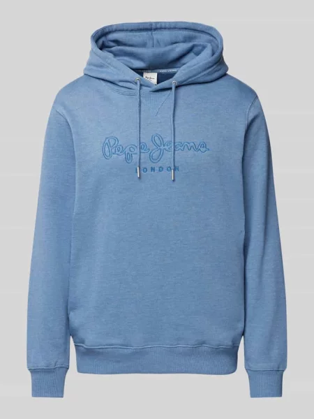 Bluza z kapturem i wyhaftowanym logo model ‘New Nouvel’ Pepe Jeans
