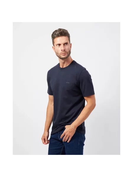 T-shirt z bawełny model ‘Thompson’ Boss niebieska
