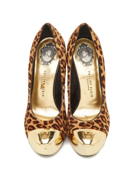 Pantofi cu toc Philipp Plein cu platformă cu imagine cu model leopard