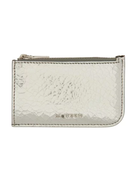 Portfel Alexander Mcqueen skórzany szary