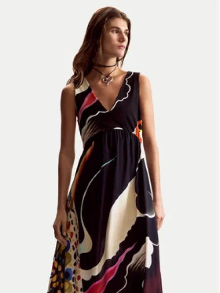 Desigual Nyári ruha Japan Opart Lacroix Fekete fehér