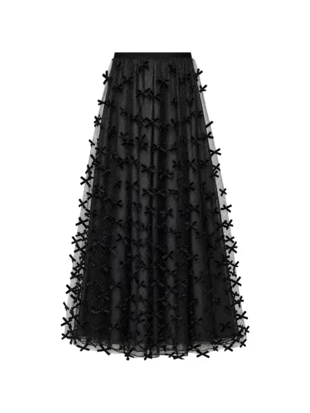 Lung fustă Emporio Armani cu funde de catifea negru