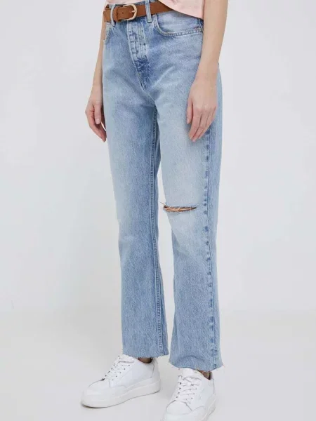 Дънки Pepe Jeans с висока талия синьо