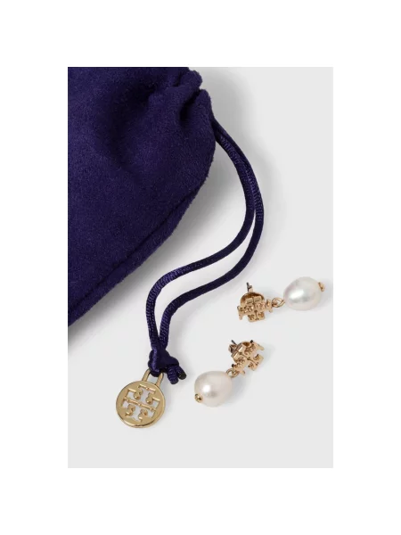 Tory Burch Kolczyki KIRA PEARL DROP żółte