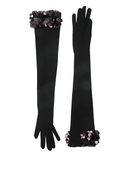 Długie rękawiczki David Koma z cekinami czarne
