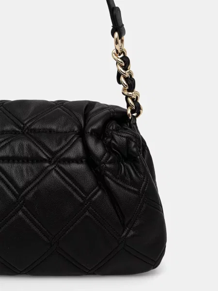 Torebka do ręki z łańcuszkami i detal z logo Tommy Hilfiger czarna