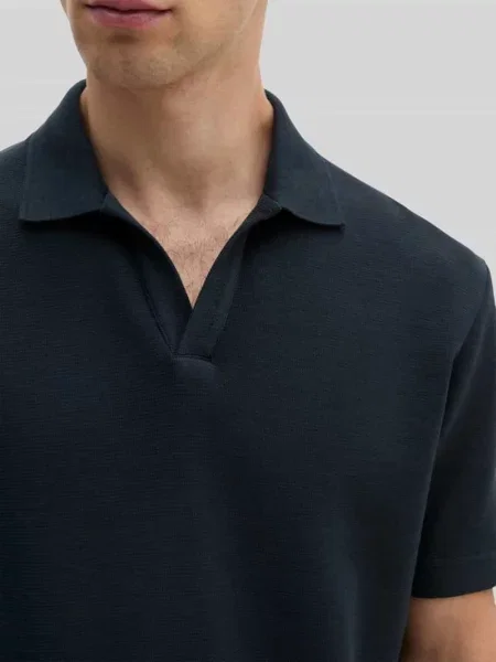 Koszulka polo o kroju regular fit z czystej bawełny Marc O'polo granatowa
