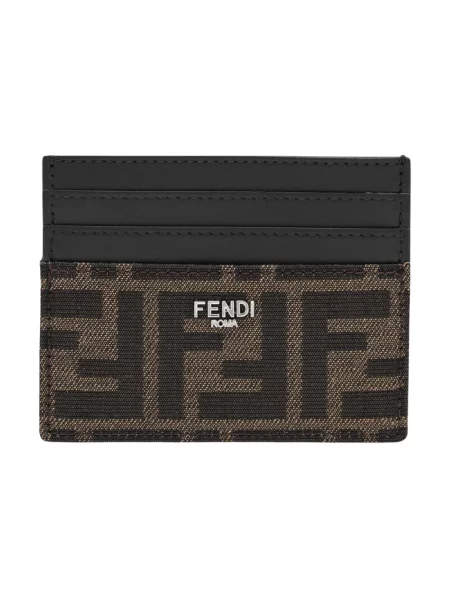 Portfel Fendi żakardowy brązowy