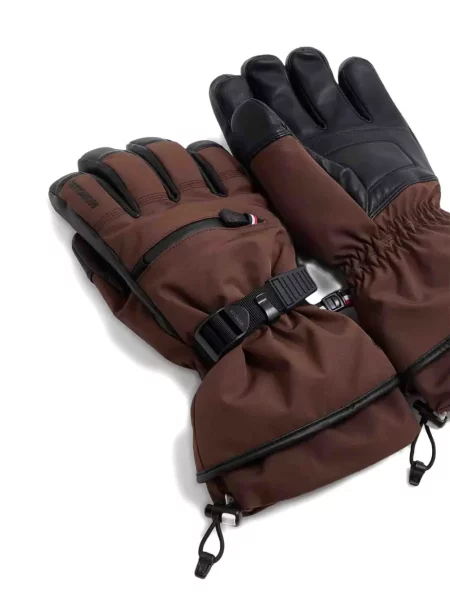 Mănuși Moncler Grenoble din piele maro