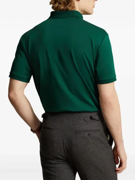 Tricou polo Polo Ralph Lauren cu glugă cu blană cu broderie roșu