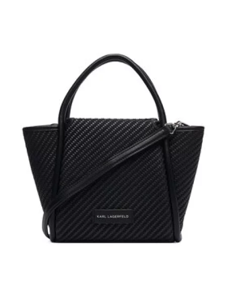 Karl Lagerfeld crossbody kabelka dámska pletená K/AUTOGRAPH čierna