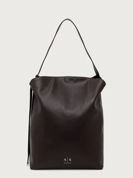 Geanta hobo Armani Exchange din piele maro