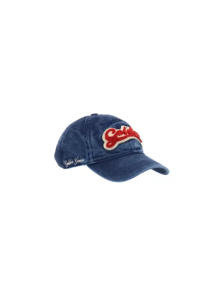 Czapka z daszkiem Golden Goose frotte niebieska
