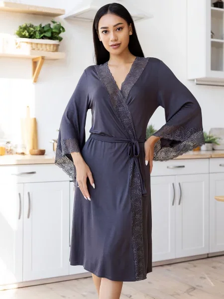 Халат Leinle темно-сірий сірий