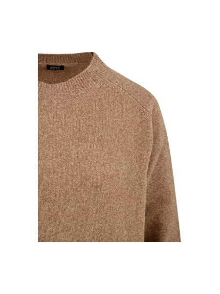 Dzianinowy sweter Aspesi brązowy