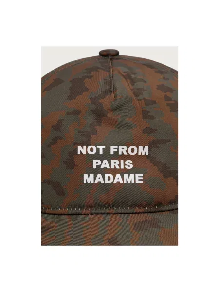 Drôle de Monsieur czapka z daszkiem Slogan Moire zielona
