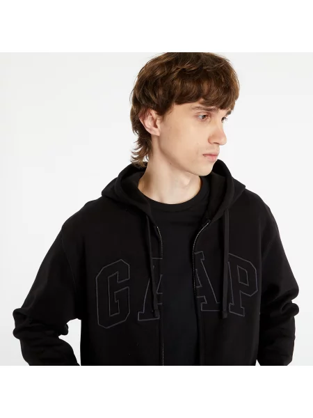 Суитшърт GAP V-Heritage Logo Fz True Black S черно