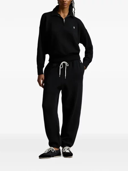 Tricou polo Polo Ralph Lauren cu dungi cu două rânduri de nasturi cu aplicații negru